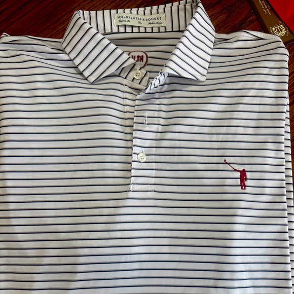 Holderness & Bourne Other - Holderness and Bourne No Laying Up Men's Polo Shirt - black  and White Stripes